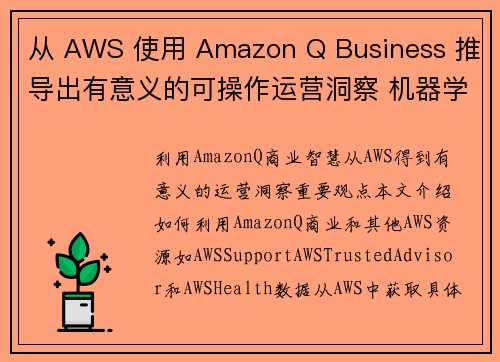 从 AWS 使用 Amazon Q Business 推导出有意义的可操作运营洞察 机器学习博客